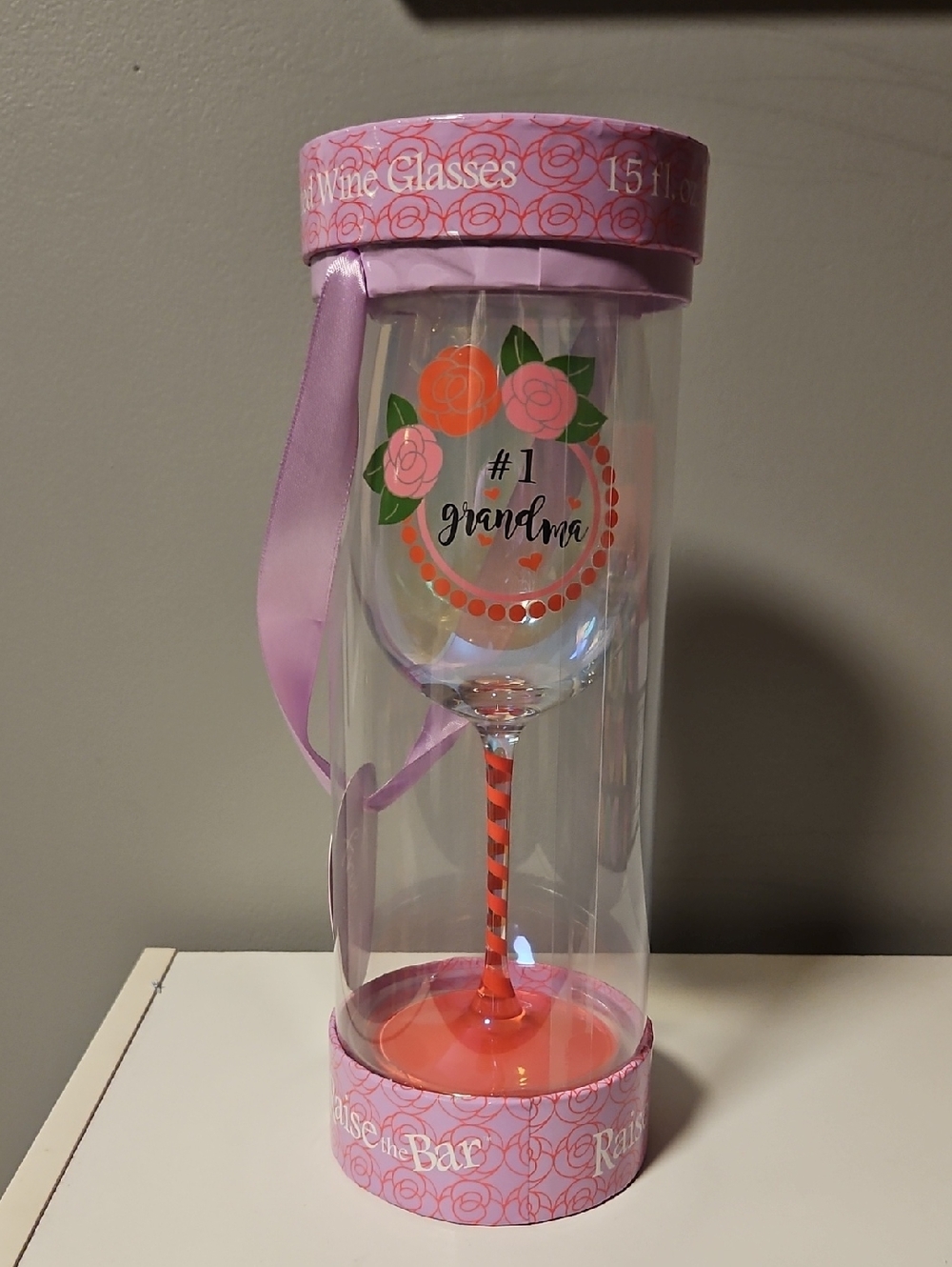 Raise The Bar #1 Grandma Floral Wine Glass